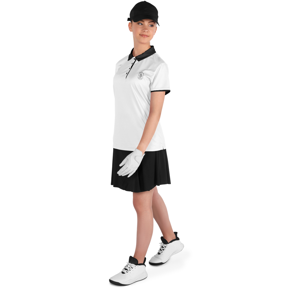 Seco - White & Black Crest - Polo Shirt