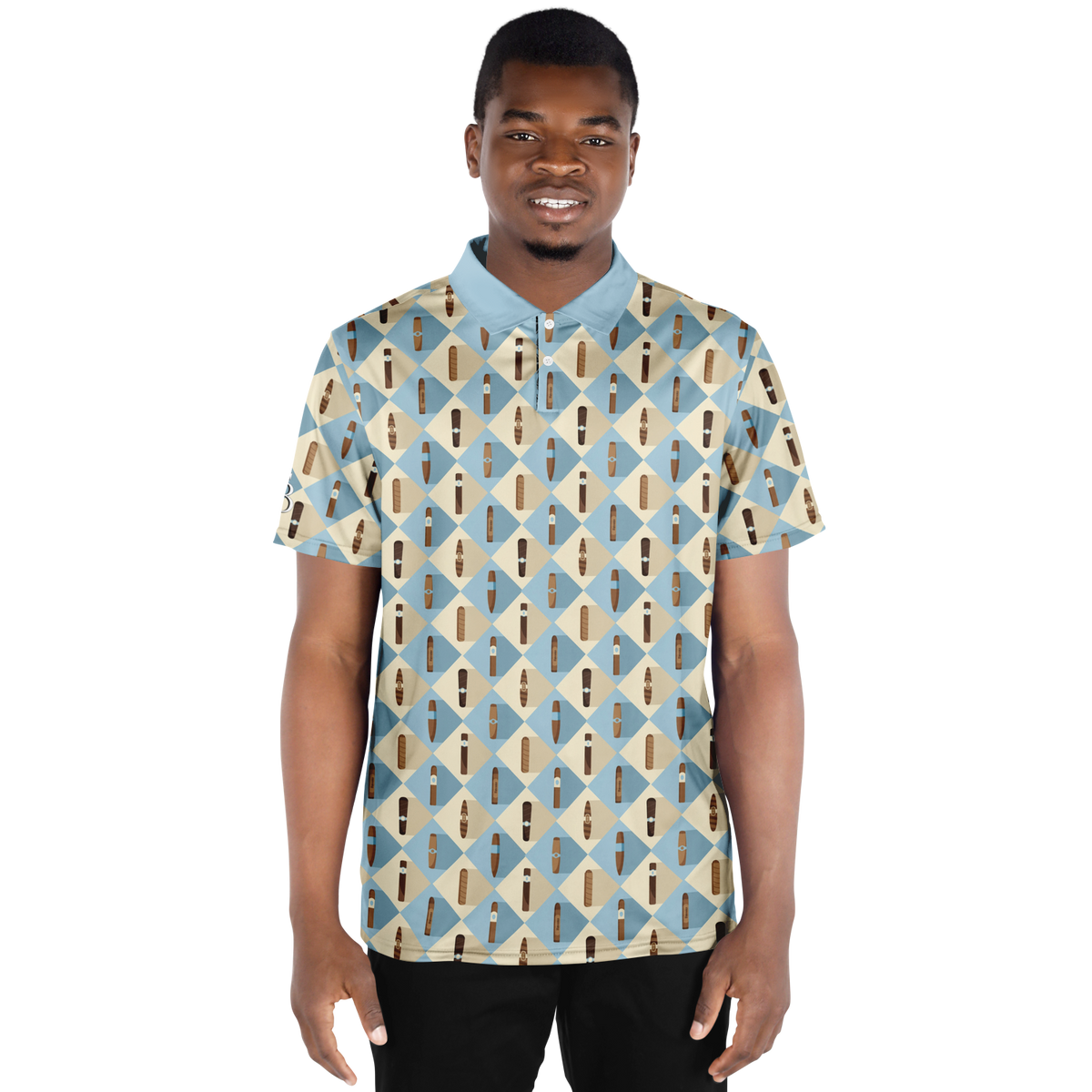 Grand Puro no.2 (Sky Blue & Cream) - Polo Shirt