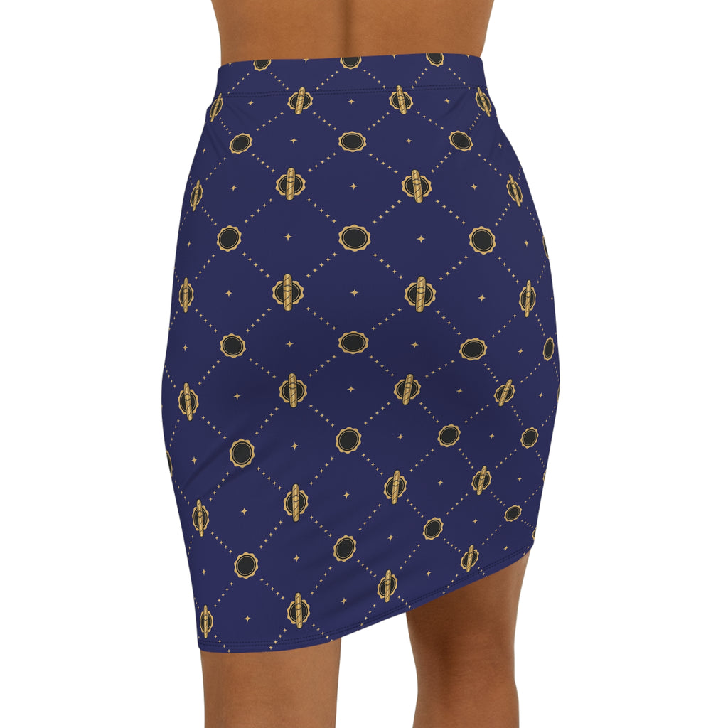 Viso Gold Link - Blue Pencil Skirt