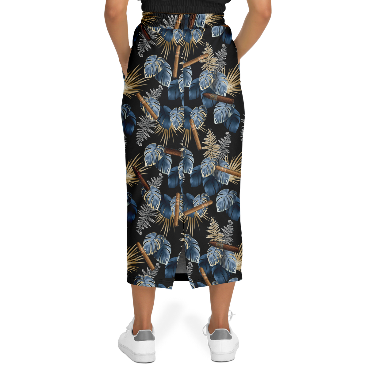 Capa Flora - Blue  Long Tropical Skirt