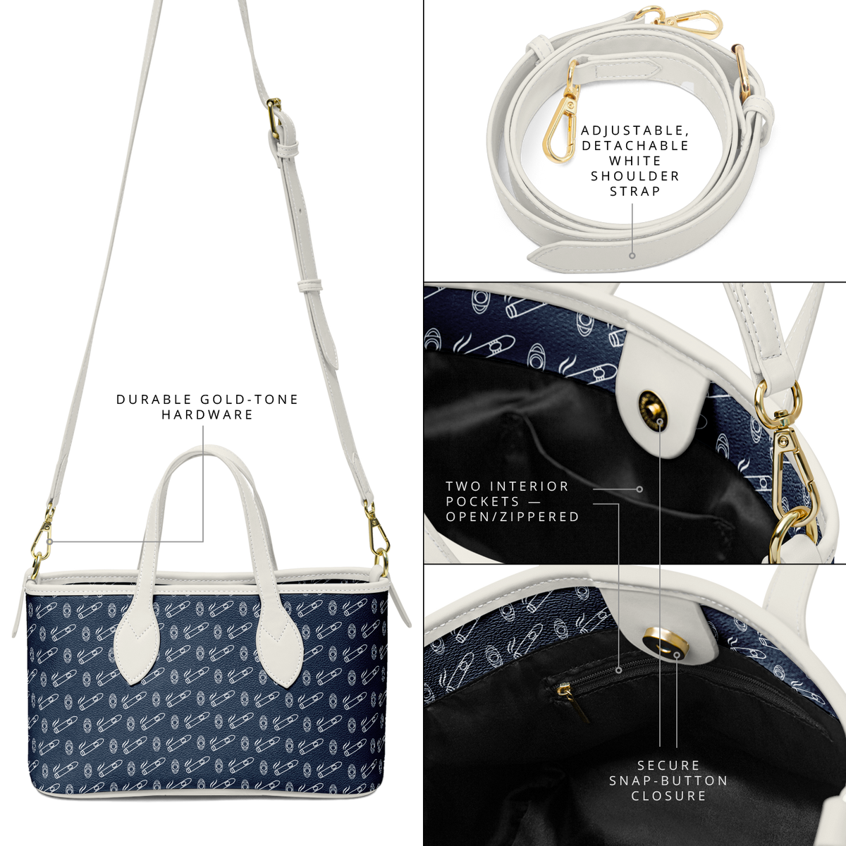 Yatch Smoke - Leather Tote Bag