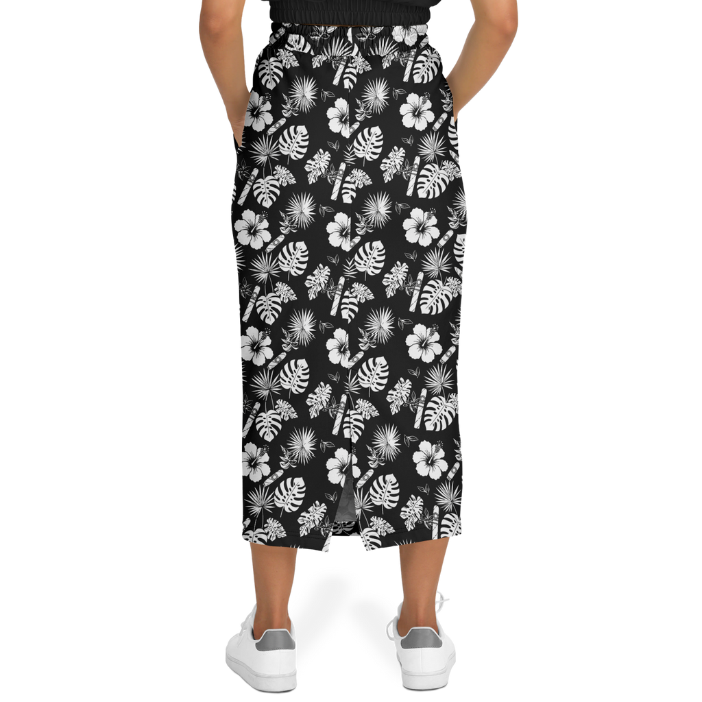 Capa Flora - Black & White Long Tropical Skirt