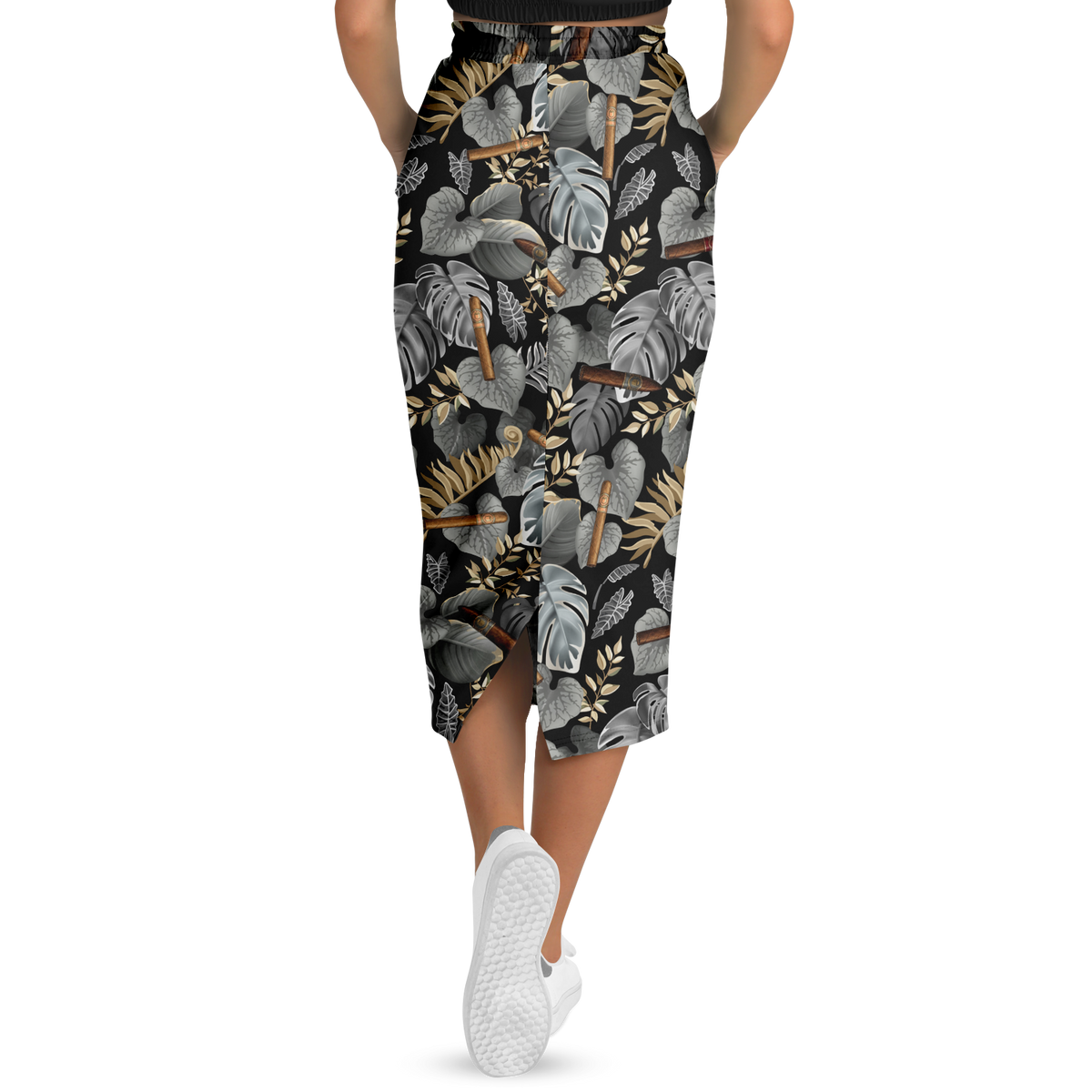 Capa Flora - Grey Long Tropical Skirt