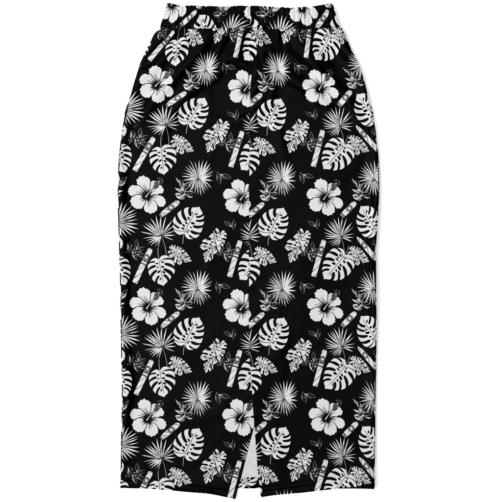 Capa Flora - Black & White Long Tropical Skirt