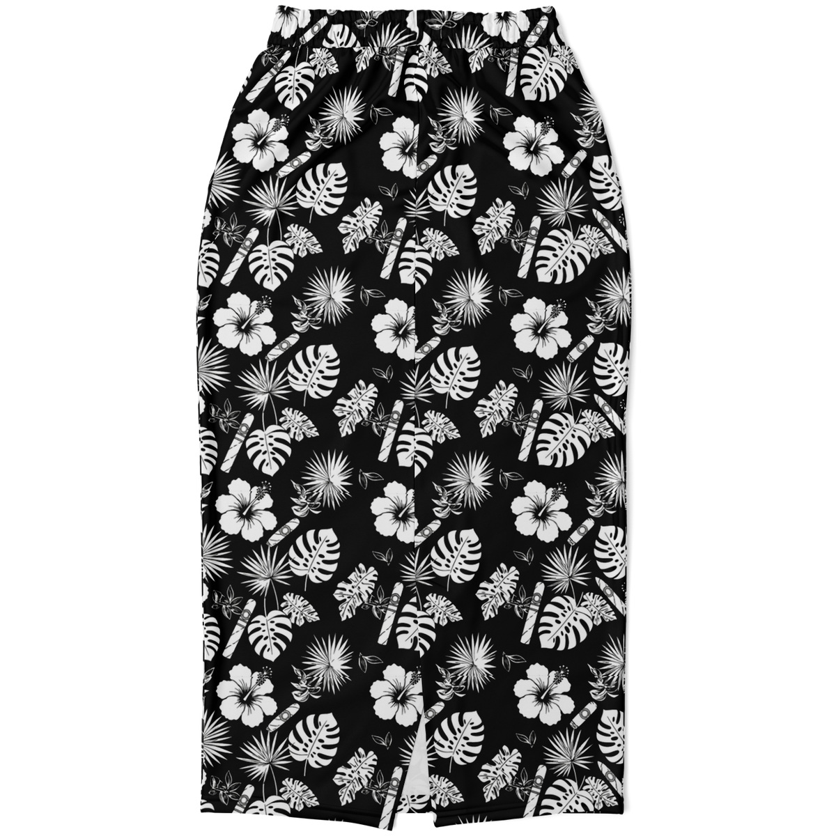 Capa Flora - Black & White Long Tropical Skirt