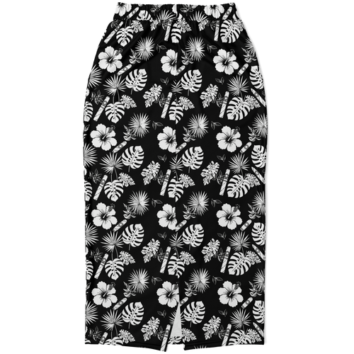 Capa Flora - Black & White Long Tropical Skirt
