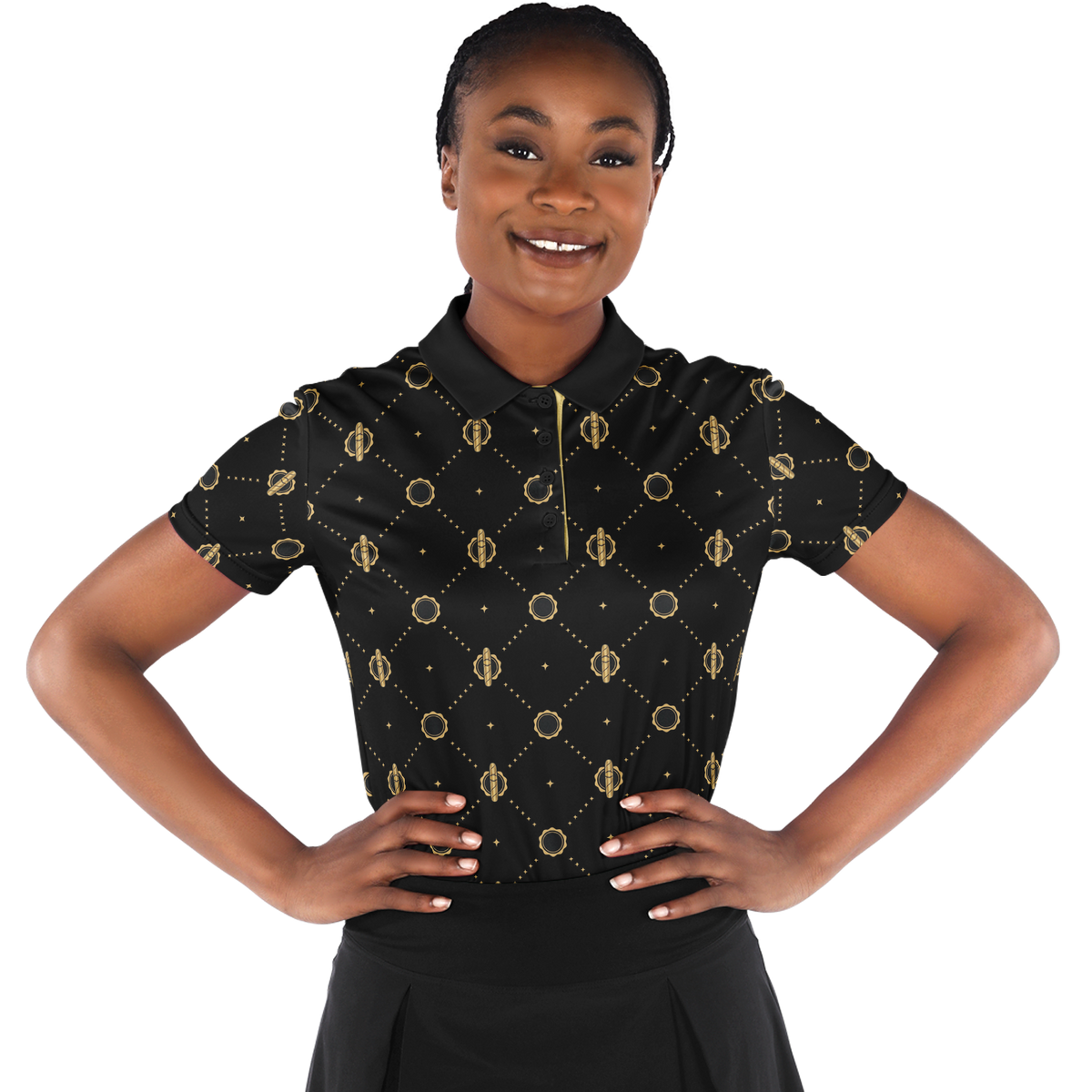 Viso Gold Link - Black Polo Shirt