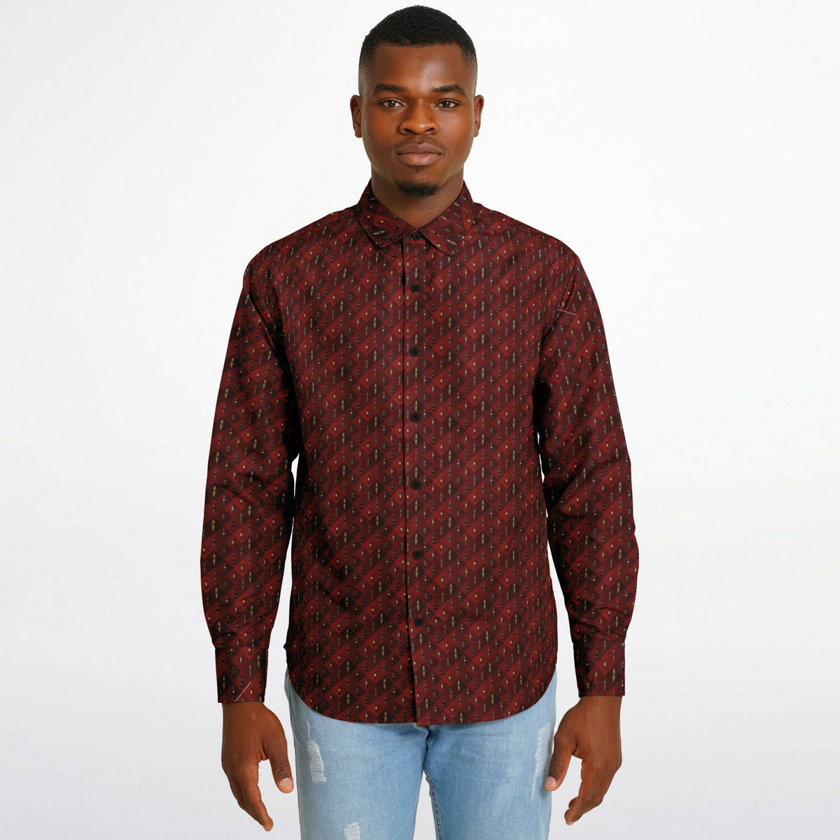Grand Puro No.3 - Garnet Red - Long Sleeve Button Down Shirt