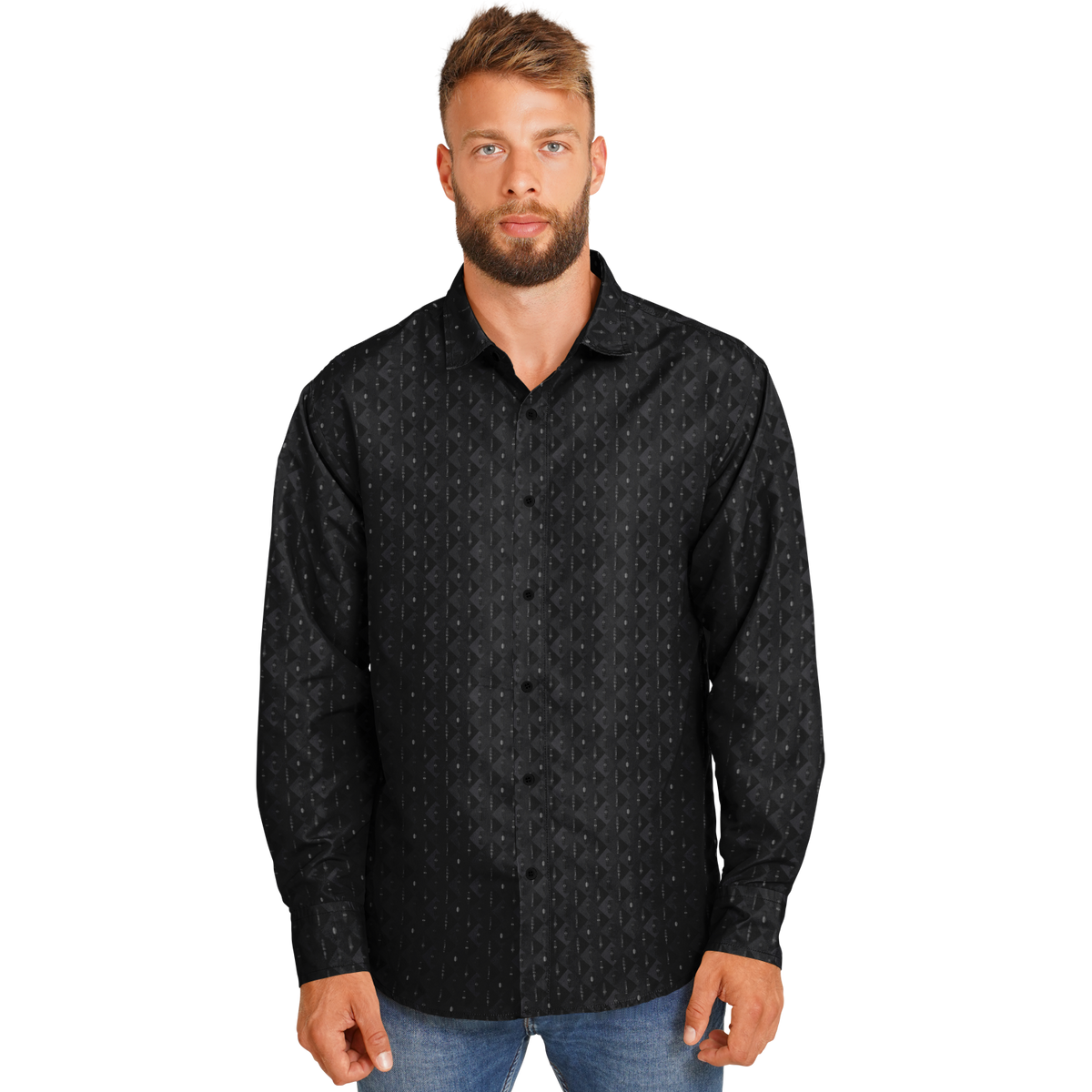 Grand Puro no.2 - Ombra - Long Sleeve Button Down Shirt