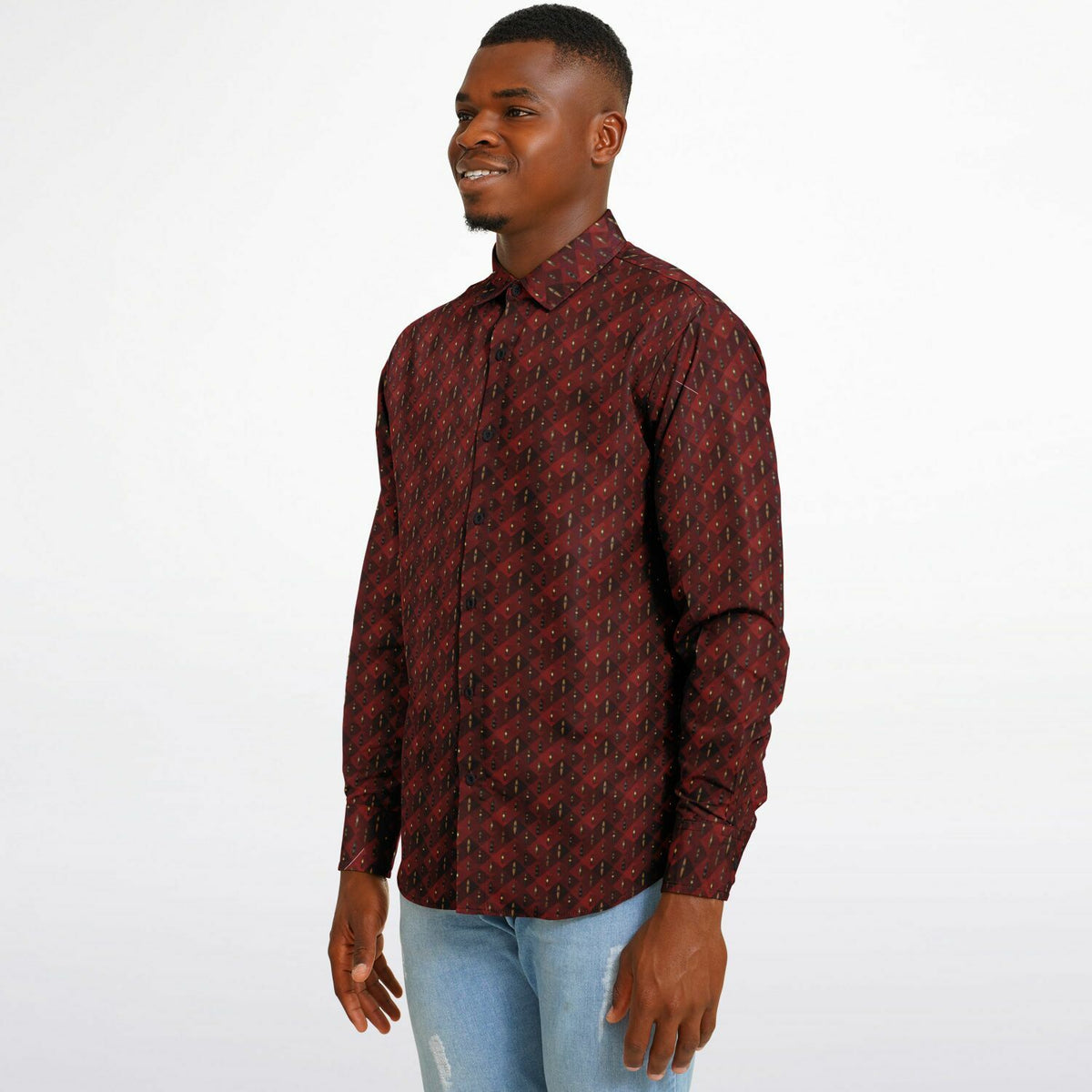 Grand Puro No.3 - Garnet Red - Long Sleeve Button Down Shirt