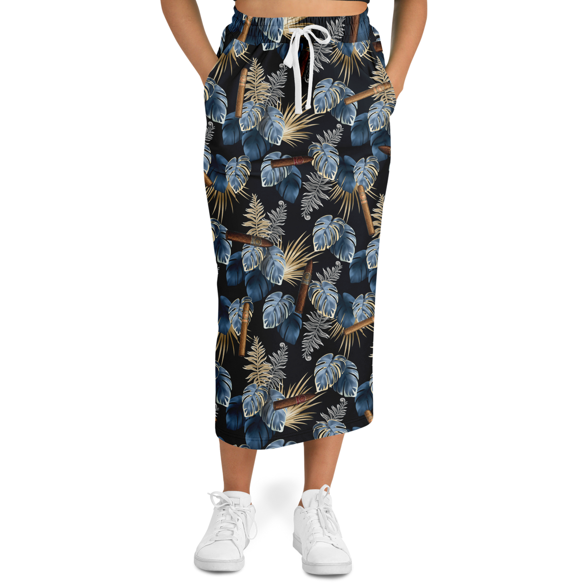 Capa Flora - Blue  Long Tropical Skirt