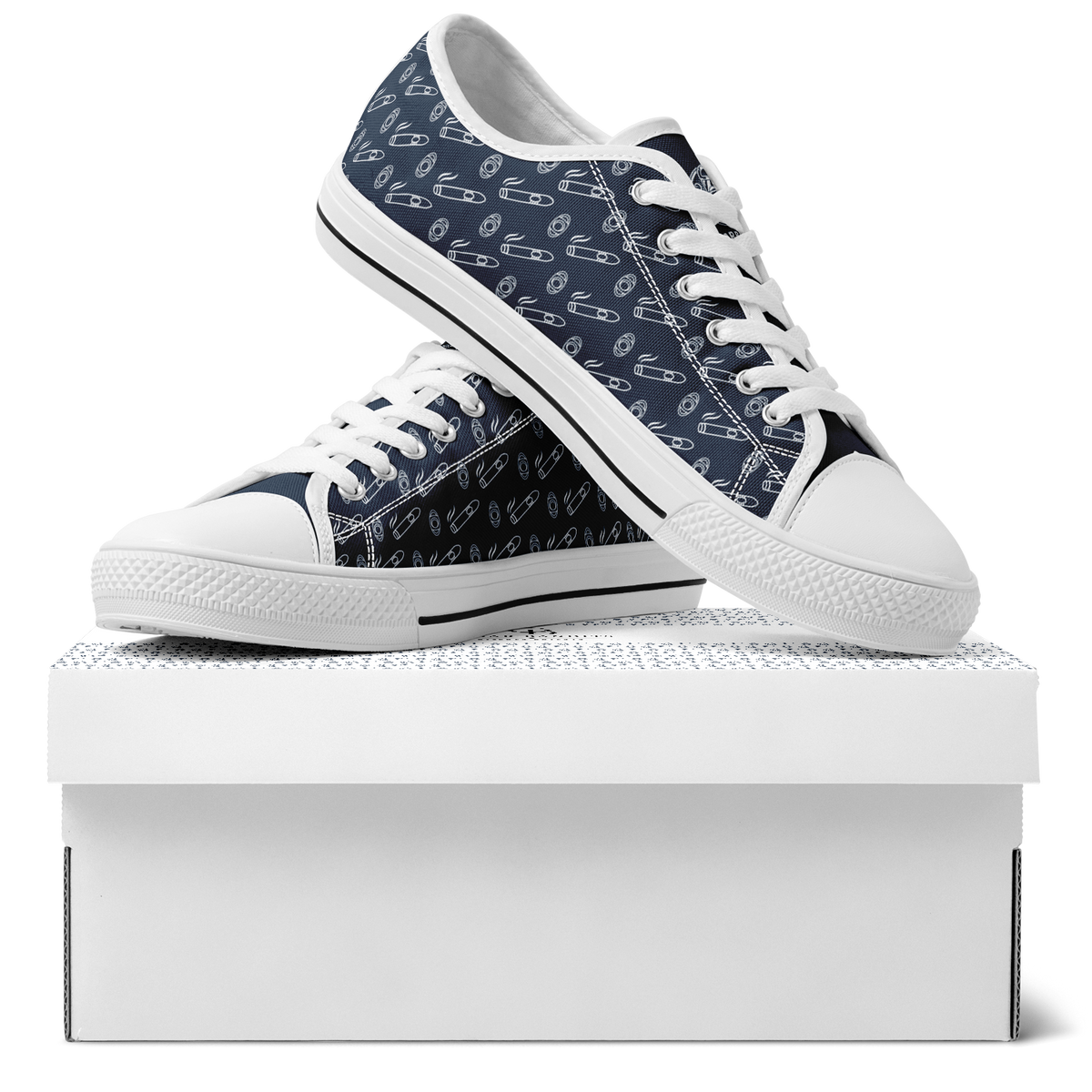 Yacht Smoke Low Shoes - Navy & White