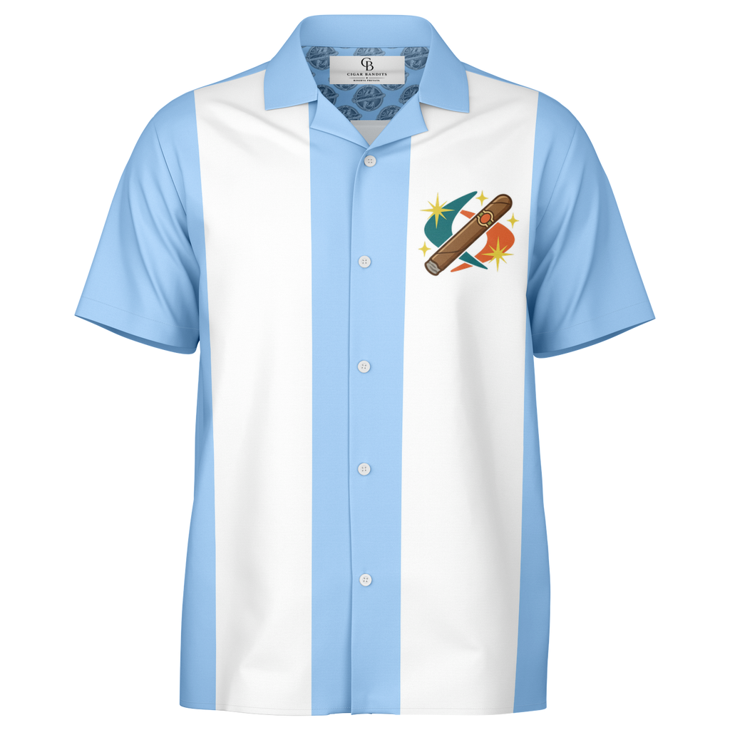 Retro Smoke no.4 - Sky Blue & White