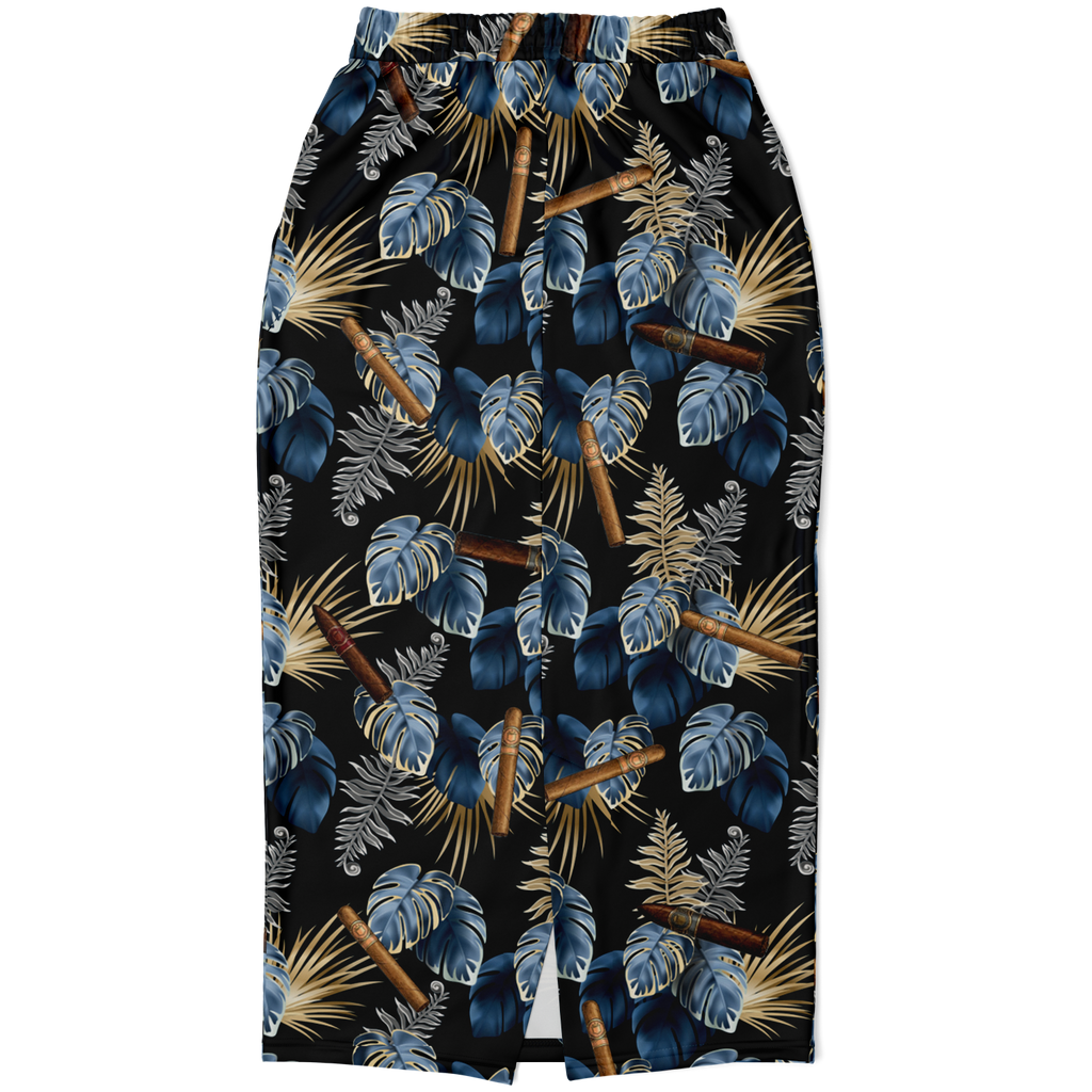 Capa Flora - Blue  Long Tropical Skirt