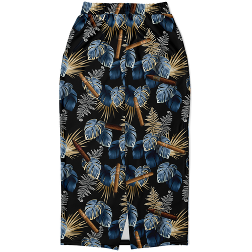 Capa Flora - Blue  Long Tropical Skirt