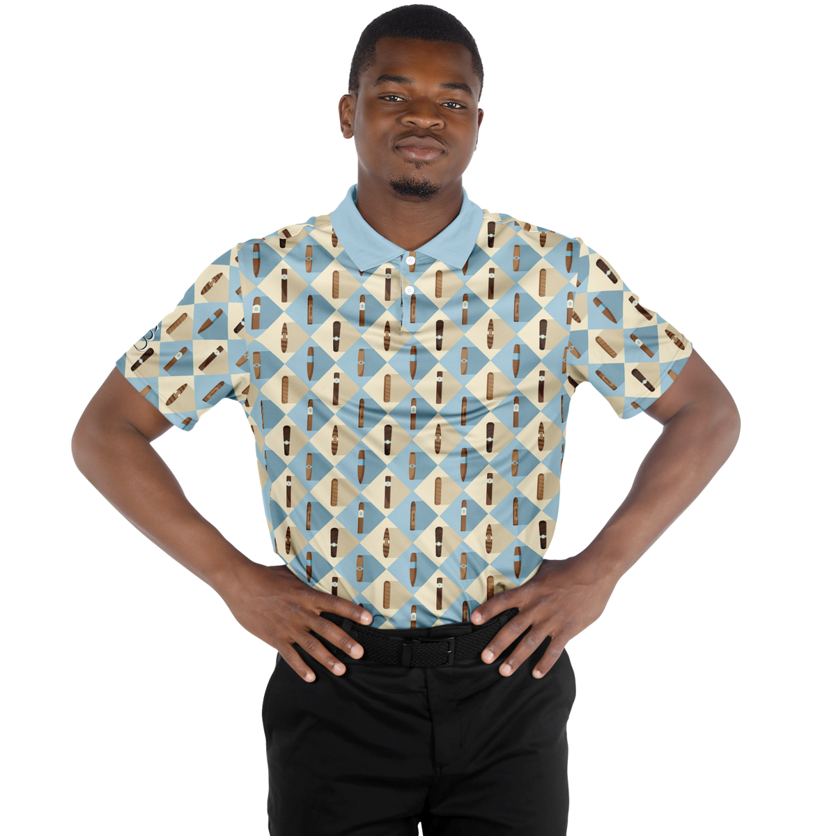 Grand Puro no.2 (Sky Blue & Cream) - Polo Shirt