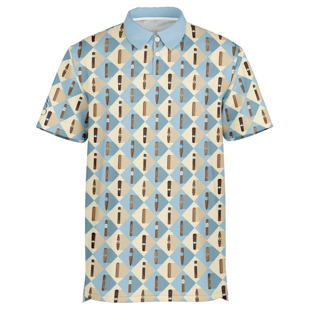 Grand Puro no.2 (Sky Blue & Cream) - Polo Shirt